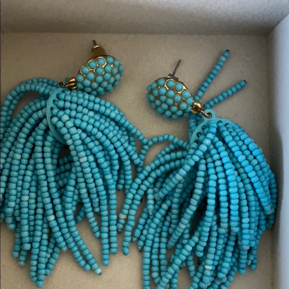 Beaded Tassel Statement Earrings